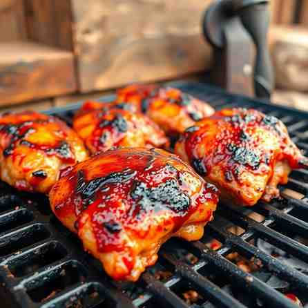 BBQ Chicken Thighs on Grill - Huli Huli Style