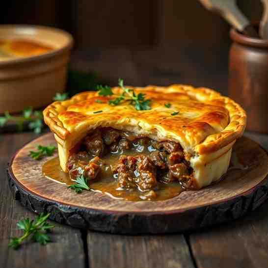 Traditional Beef Steak Pie - Flaky Crust & Rich Gravy