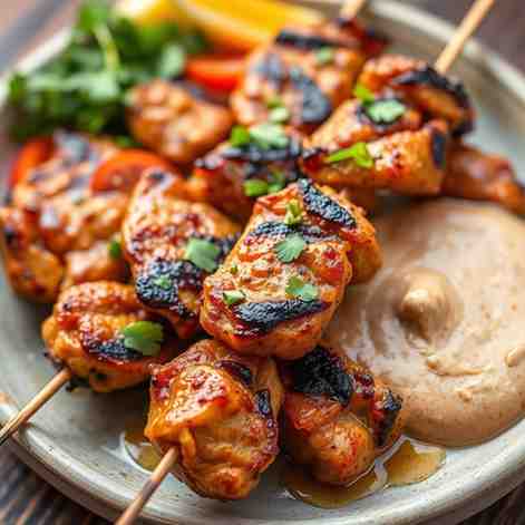 Best Satay Chicken Marinade - Grilled Skewers + Peanut Sauce