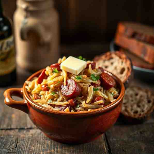 Choucroute Garnie - Classic German Smoked Sausage & Sauerkraut Recipe
