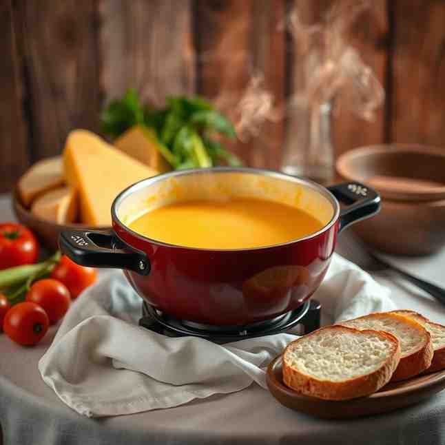 Classic Swiss Gruyere Cheese Fondue