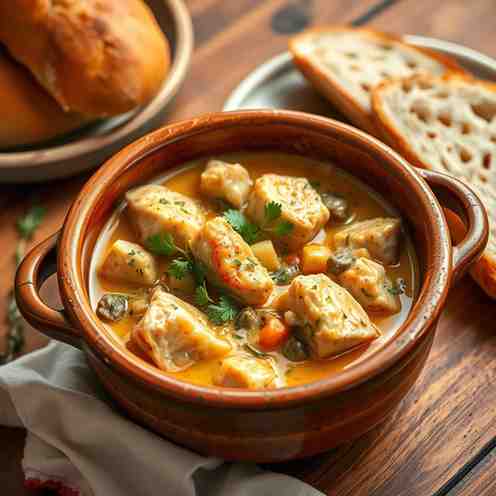 Creamy Chicken Fricassée - Easy French Meat Stew Recipe