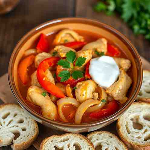 Creamy Chicken Paprikash - Best Recipe with Bell Peppers and Chicken