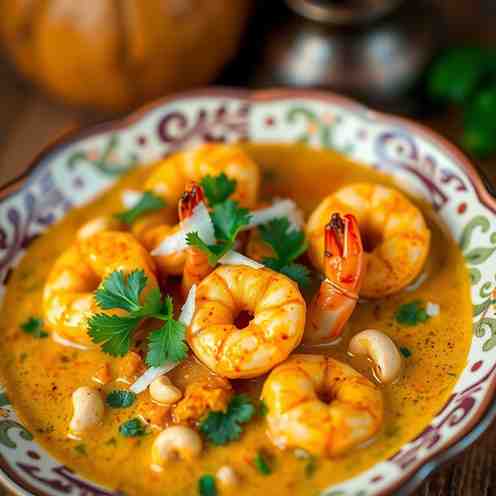 Indian Curry - Creamy Coconut-Cashew Shrimp