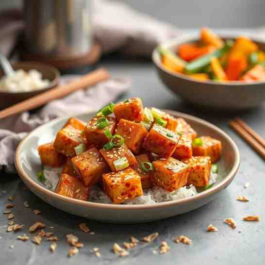 Crispy Hot Honey Garlic Tofu Recipe