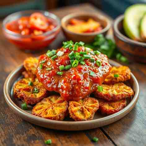 Crispy Patacones con Hogao - Fresh Tomato Sauce Recipe