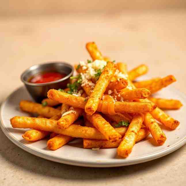 Crispy Salchipapas - Cheese French Fries Recipe