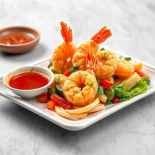 Best Crispy Tempura Batter - Shrimp & Veggies + Sauce