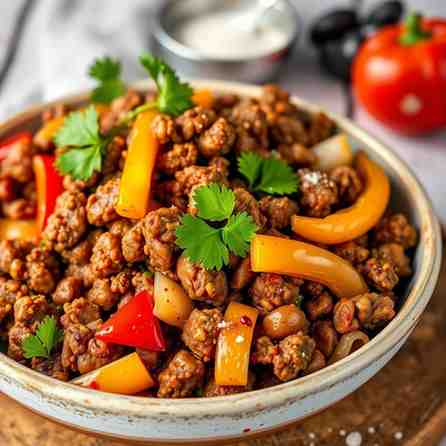 Cuban Picadillo - Easy Ground Beef Bell Pepper Onion Recipe