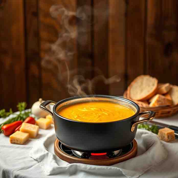 Classic Swiss Gruyere Cheese Fondue