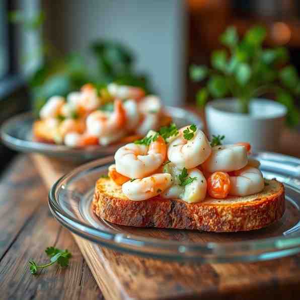 Easy Shrimp Salad with Mayo on Toast - Quick Recipe