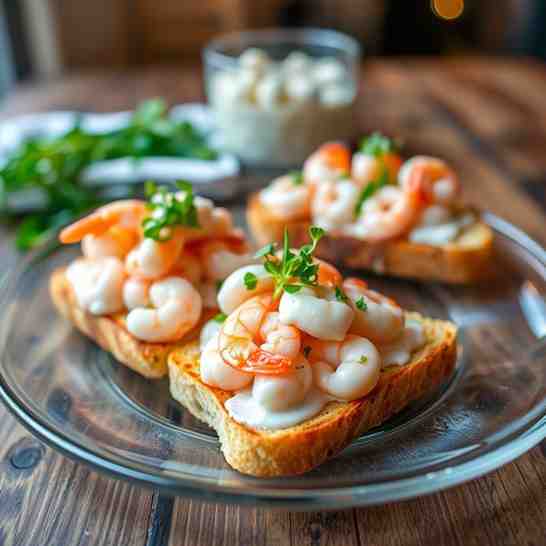 Easy Shrimp Salad with Mayo on Toast - Quick Recipe