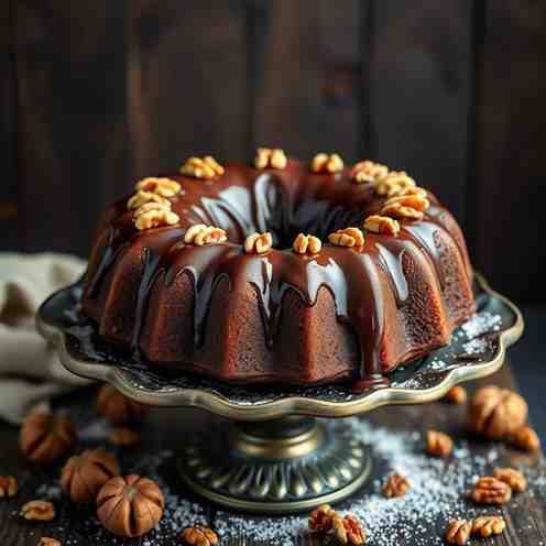 Easy Chocolate Walnut Bundt Cake Recipe