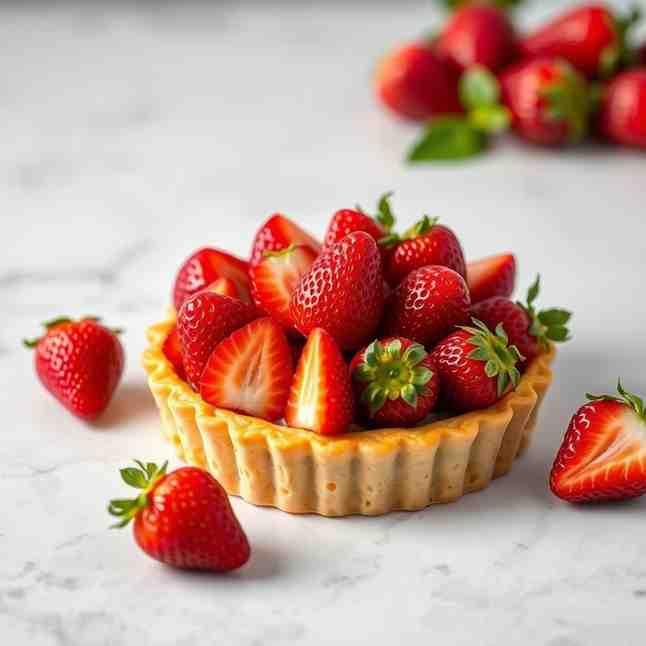 Easy Puff Pastry Fruit Tart - Fresh Strawberries
