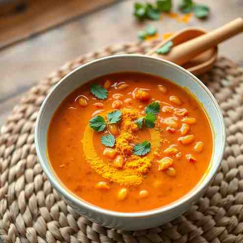 Easy Red Lentil Soup with Turmeric Tonight