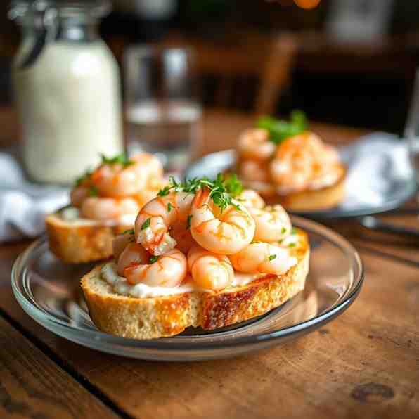 Easy Shrimp Salad with Mayo on Toast - Quick Recipe