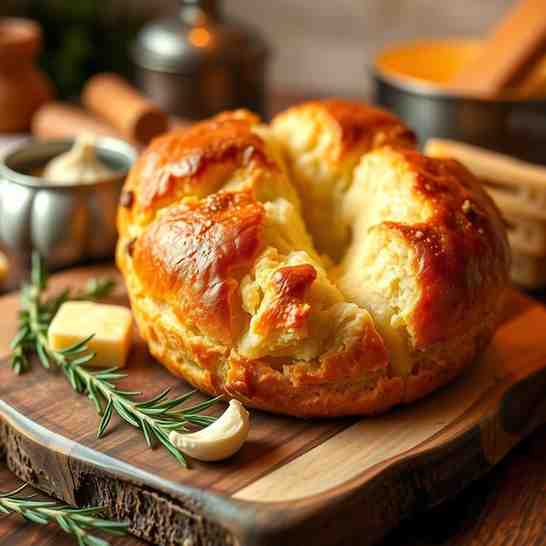 Extra-Soft Cheddar Garlic Cheese Bread - Easy Dough Recipe Bread