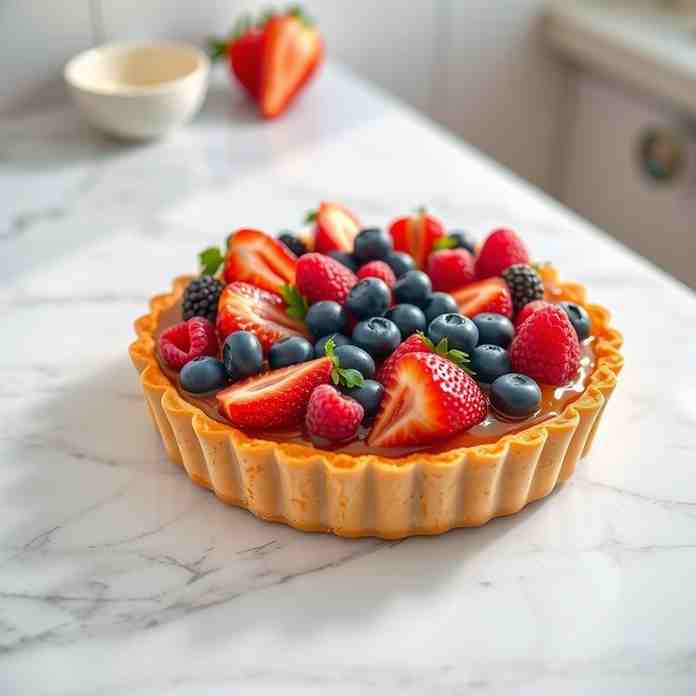 Fresh Fruit Tart Cake - Easy Recipe