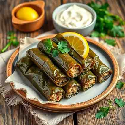 Greek Dolmades - Fresh Grape Leaves Recipe