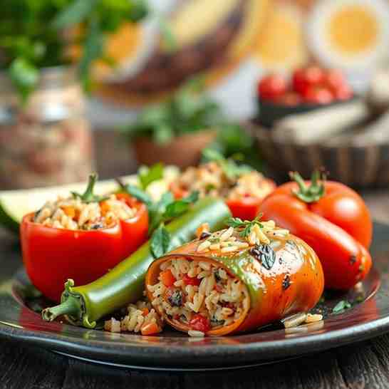 Greek Gemista - Mediterranean Vegetarian Diet Recipes
