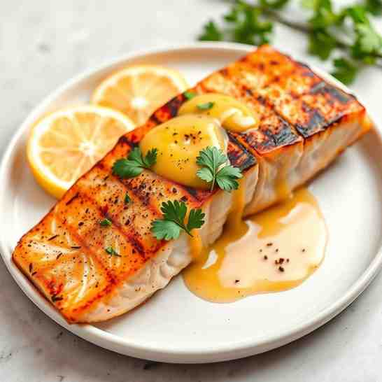 Easy Grilled Salmon & Healthy Lemon Sauce Recipe