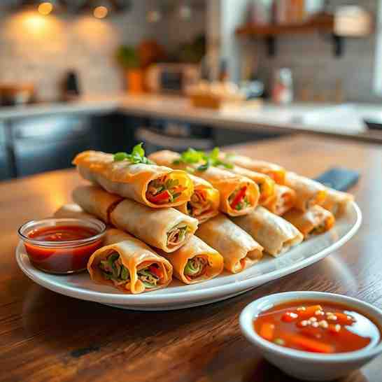 Golden Crisp - Chinese Vegetable Spring Rolls Recipe | CulinaryCreationss