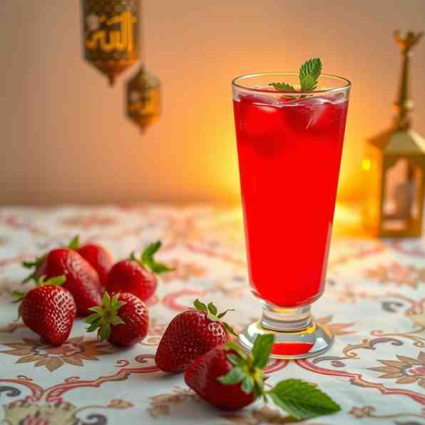 Strawberry Juice for Ramadan