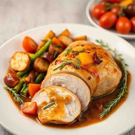 Juicy Turkey Breast Recipe - Roast, Gravy & Veggies