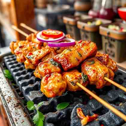 Kazakh Kebab BBQ Grill - Juicy Lamb Ishlyk Skewers