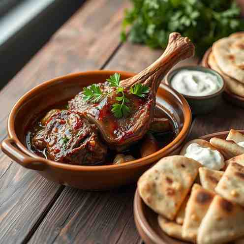 Kosovo Tavë Kosi - Roasted Lamb Shoulder Recipe