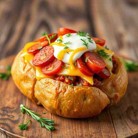 Kumpir - Turkish Stuffed Baked Potato Recipe