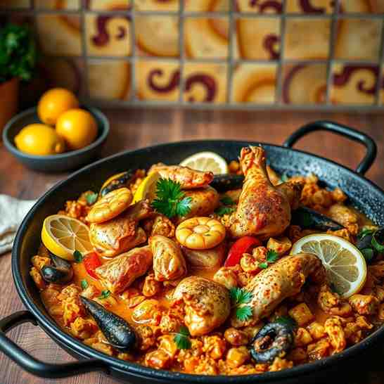 Paella Dish Recipe - Weeknight Chicken & Seafood