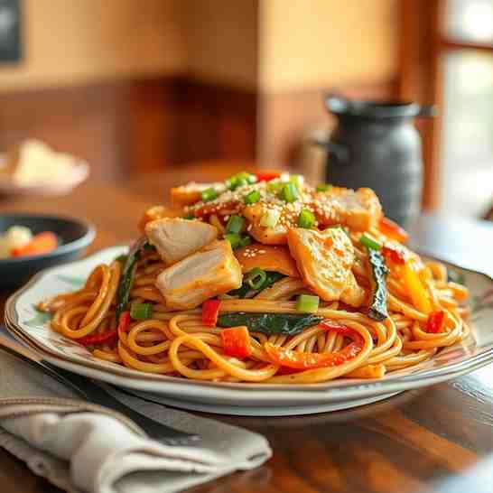 Restaurant-Style Chicken Chow Mein - Pan-Fried Noodles