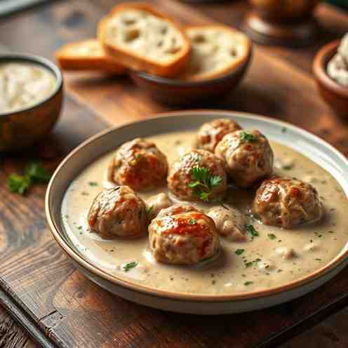 Pork & Beef Meatballs - Creamy Swedish Recipe