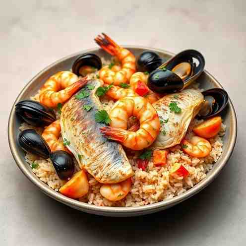 Portuguese Seafood Rice - High-Protein Fish Recipe