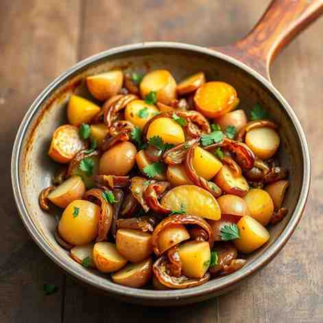 Estonian Potato & Onion Skillet - Easy Vegan Recipe