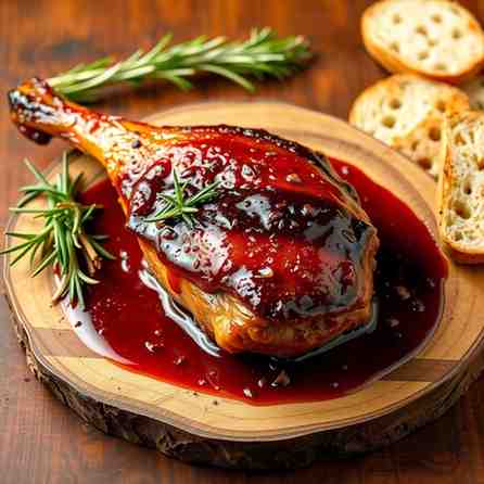 Roasted Kangaroo Leg with Red Wine Sauce