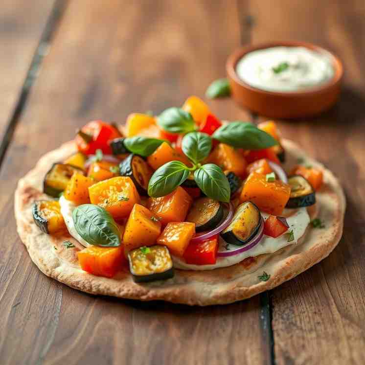 Roasted Veggie Flatbread - Easy, Healthy & Delicious