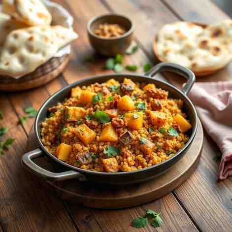 Spicy Millet & Potato Skillet - New Indian Dinner