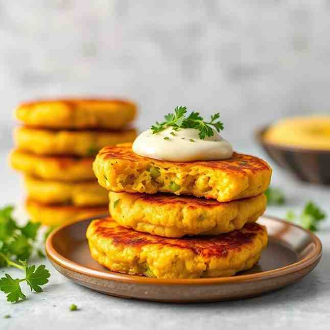 Spicy Yellow Pea Cakes - Easy Vegan Recipe