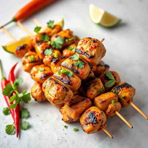 Thai Grilled Chicken Skewers - Make Moo Ping Chicken