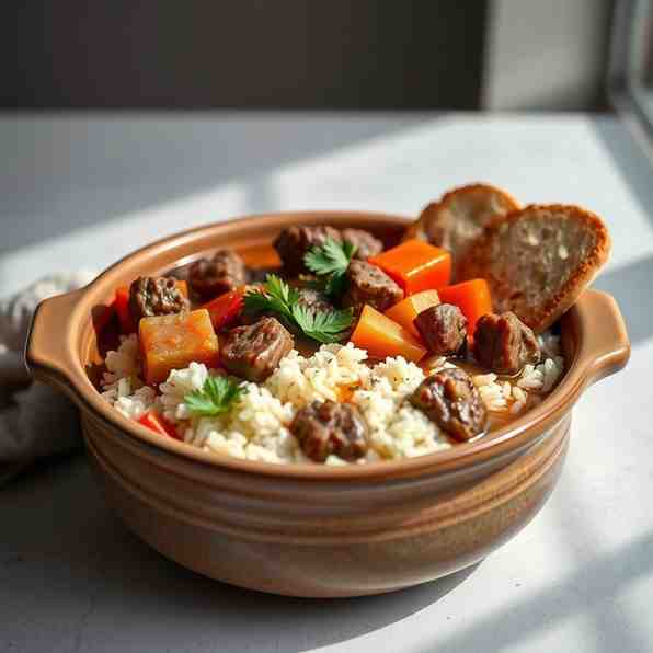 Traditional Beef Stew with Rice Recipe