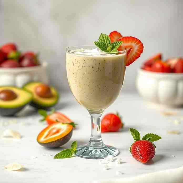 Tropical Avocado & Strawberry Smoothie