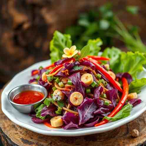 Yam Hua Plee - Best Vegetarian Thai Banana Blossom Salad