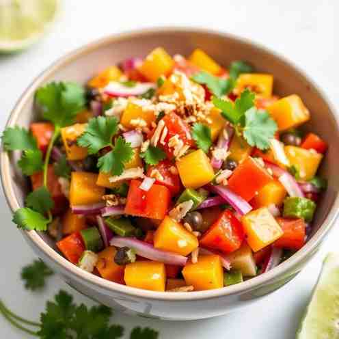 Zesty Mango Chow Food - Spicy Caribbean Salad